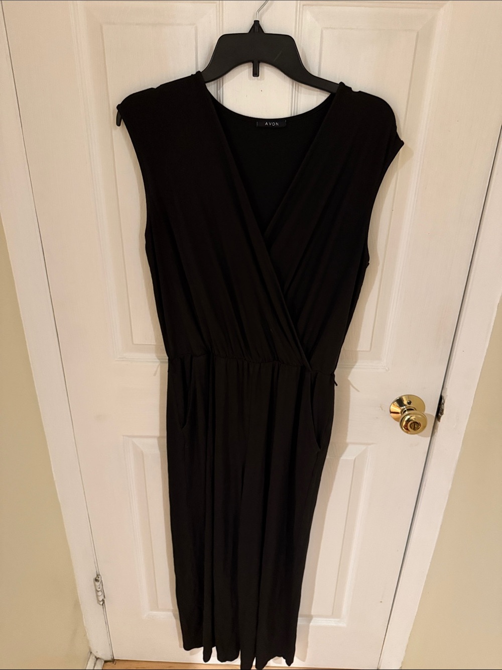Avon Black Wrap-Style Midi Dress